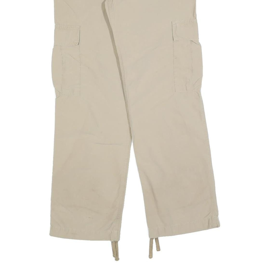 CARHARTT Womens Beige Regular Straight Trousers W27 L32 Cargo Cotton Blend Zip