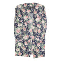 JUST IN THYME Womens Blue Floral Cotton Blend Jacket L Casual Elegant