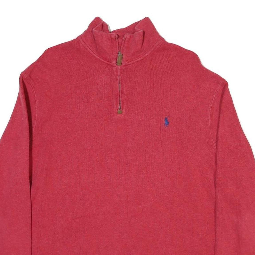 POLO RALPH LAUREN Mens Red Cotton Blend Plain Pullover Jumper Crew Neck XL