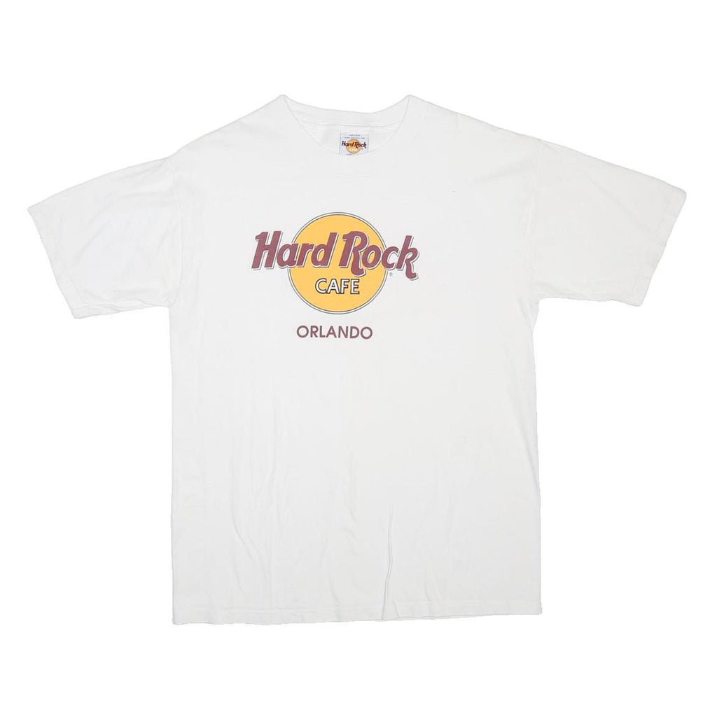 HARD ROCK CAFE Mens White Orlando Graphic T-Shirt M Short Sleeve Crew Neck