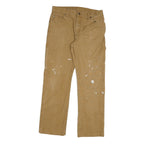 DICKIES Mens Regular Fit Beige Workwear Cotton Blend Trousers W33 L30 Durable