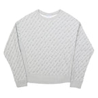 CHAMPION REVERSE WEAVE Womens Grey Crew Neck L Cotton Blend Printed Sweatshirt