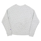 CHAMPION REVERSE WEAVE Womens Grey Crew Neck L Cotton Blend Printed Sweatshirt
