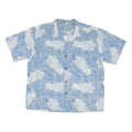 PALMWAVE Mens Blue & White Pineapple Cotton Blend Shirt L Casual Summer