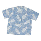 PALMWAVE Mens Blue & White Pineapple Cotton Blend Shirt L Casual Summer