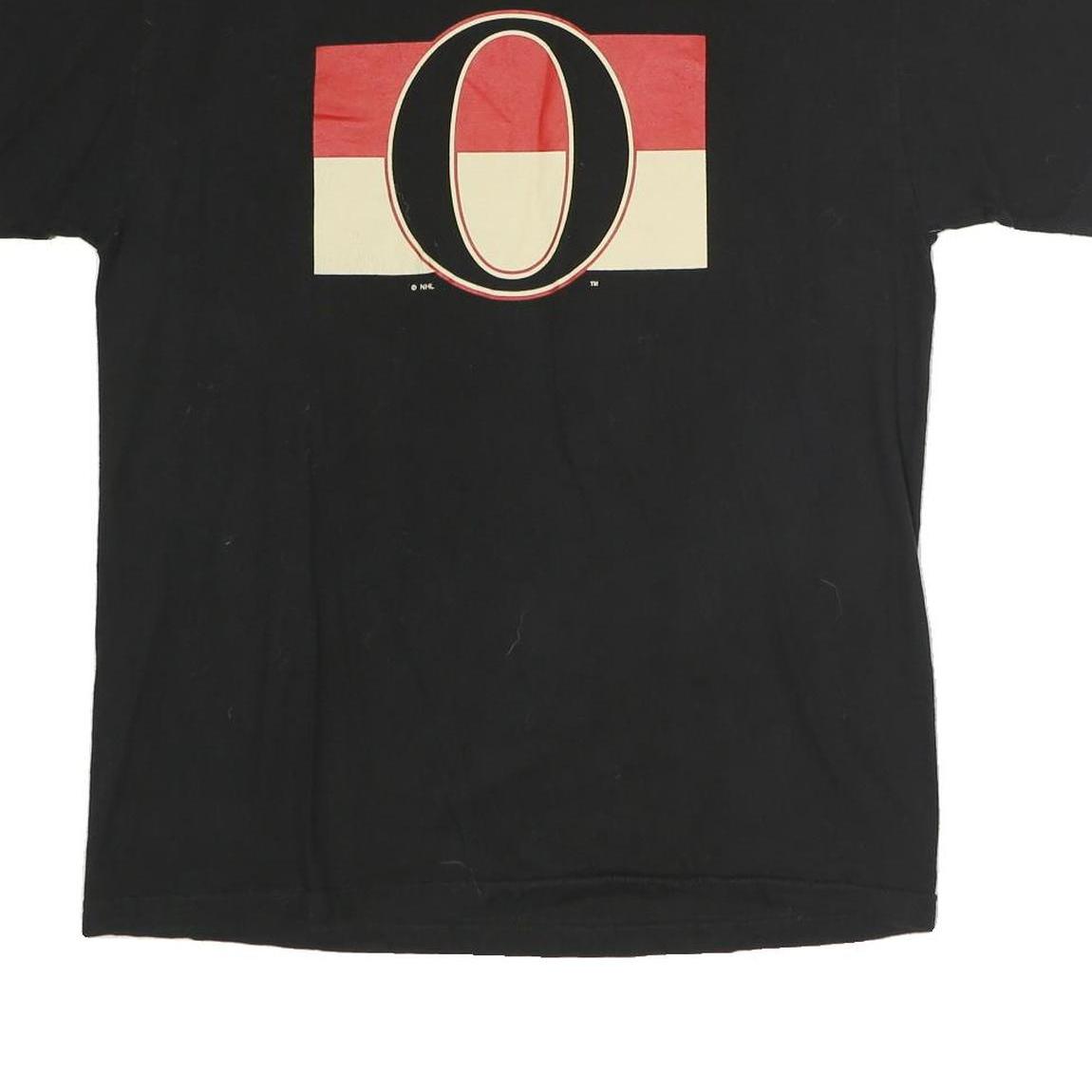 REEBOK Mens Black NHL Karlsson 65 Graphic T-Shirt L Short Sleeve Crew Neck