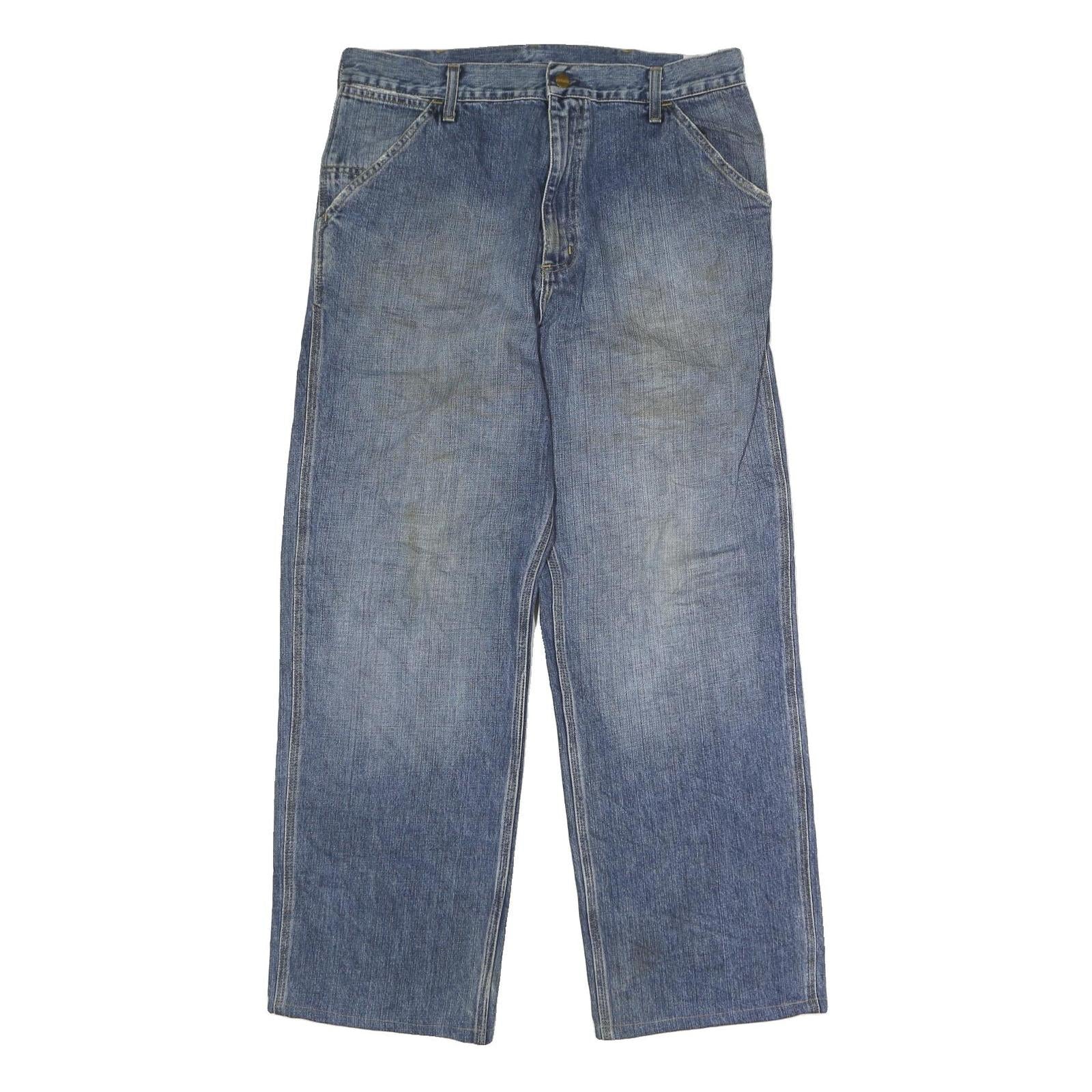 CARHARTT Mens Blue Regular Straight Denim Medium W32 L29 Casual Workwear Jeans