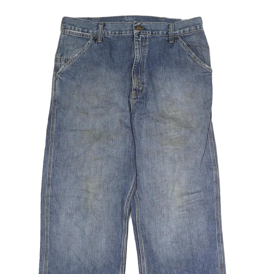 CARHARTT Mens Blue Regular Straight Denim Medium W32 L29 Casual Workwear Jeans