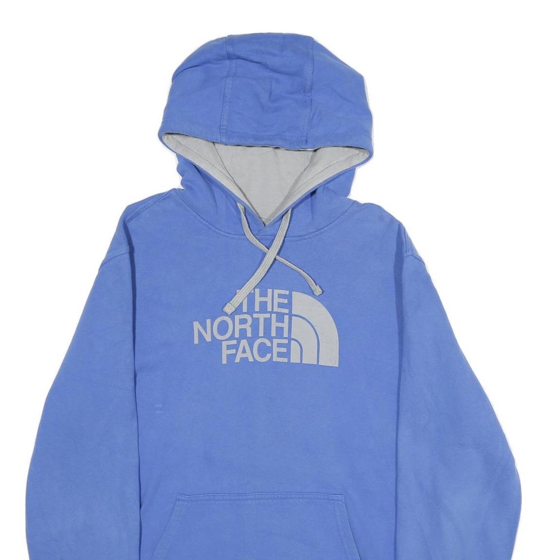 THE NORTH FACE Mens Blue Pullover Hoodie L Cotton Blend Sweatshirt