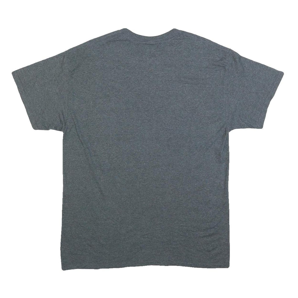GILDAN Mens Grey Alaska Graphic T-Shirt L Short Sleeve Crew Neck Cotton Blend