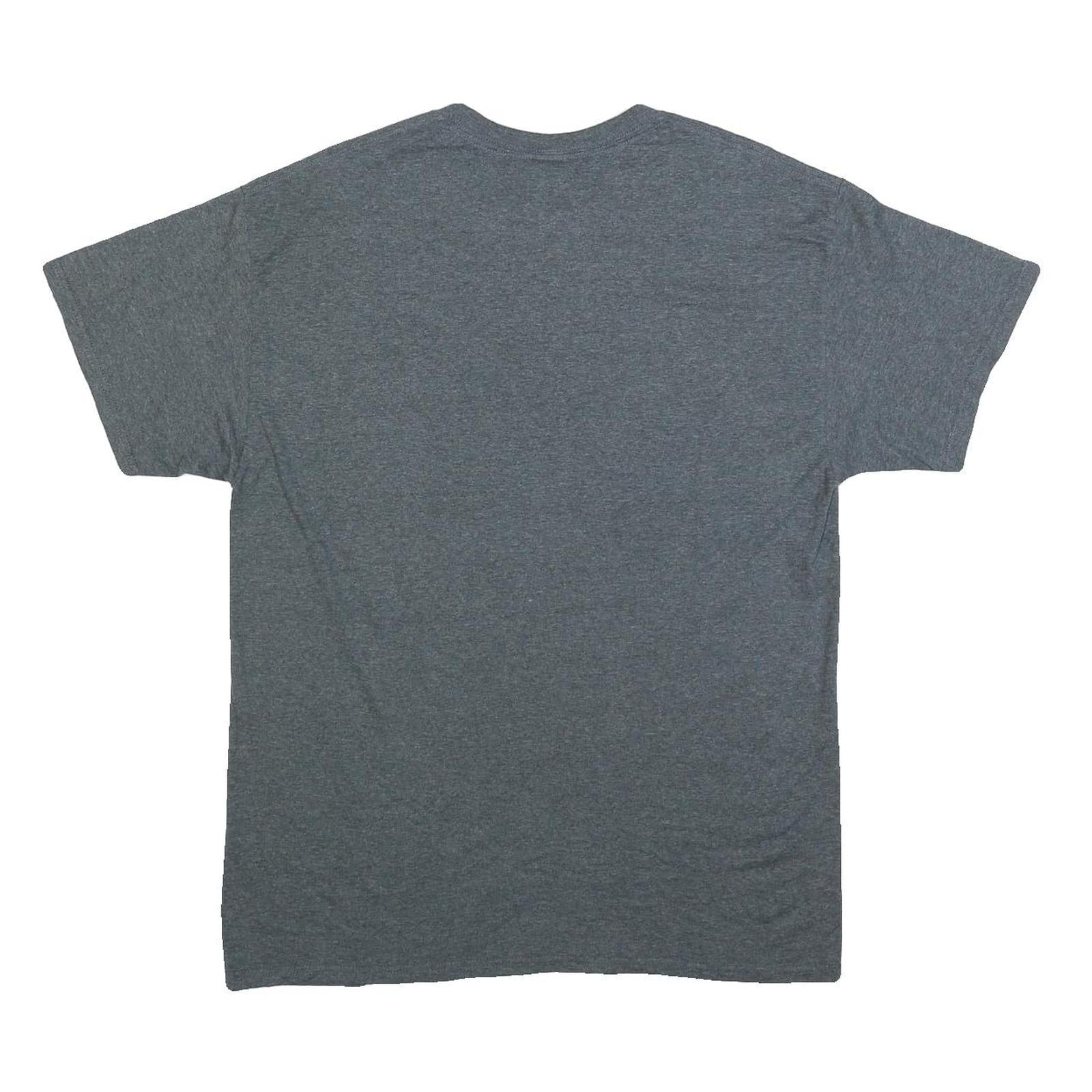 GILDAN Mens Grey Alaska Graphic T-Shirt L Short Sleeve Crew Neck Cotton Blend