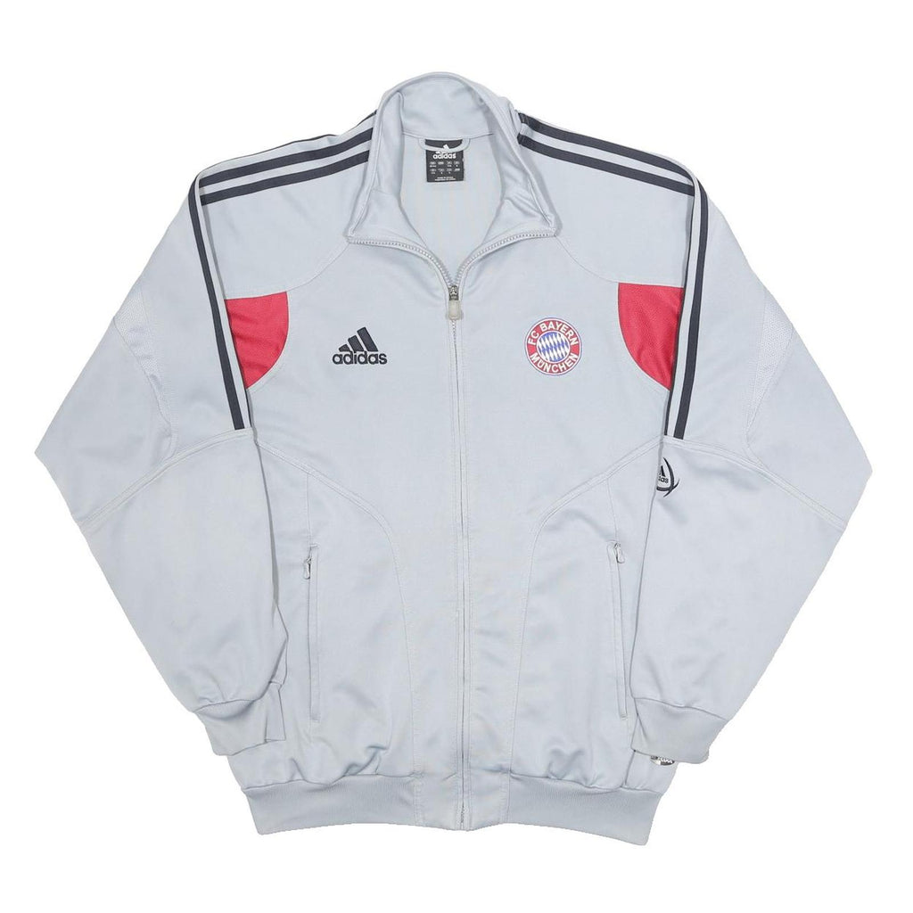 ADIDAS Mens White & Red FC Bayern Munich Track Jacket S Polyester Zip Sportswear