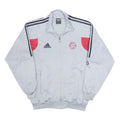 ADIDAS Mens White & Red FC Bayern Munich Track Jacket S Polyester Zip Sportswear