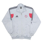 ADIDAS Mens White & Red FC Bayern Munich Track Jacket S Polyester Zip Sportswear