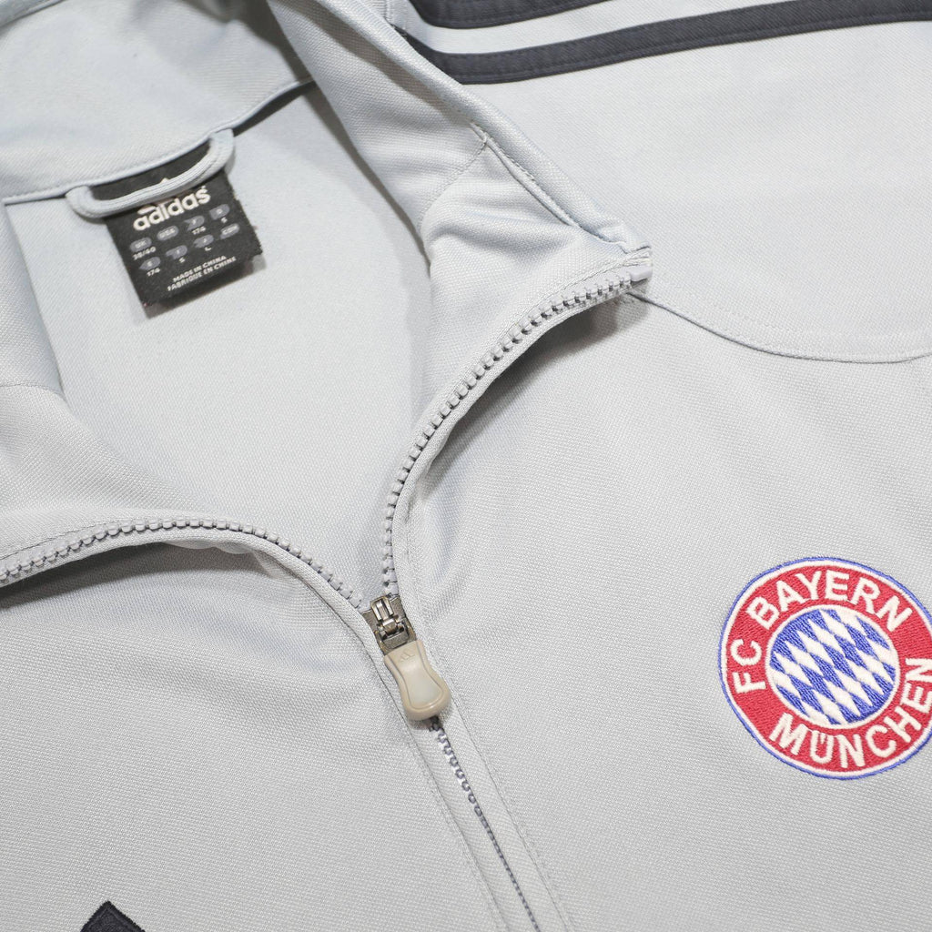 ADIDAS Mens White & Red FC Bayern Munich Track Jacket S Polyester Zip Sportswear
