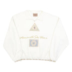 SDI Womens White Ski Wear Collar XL Cotton Blend Pullover Sweatshirt Ski Style