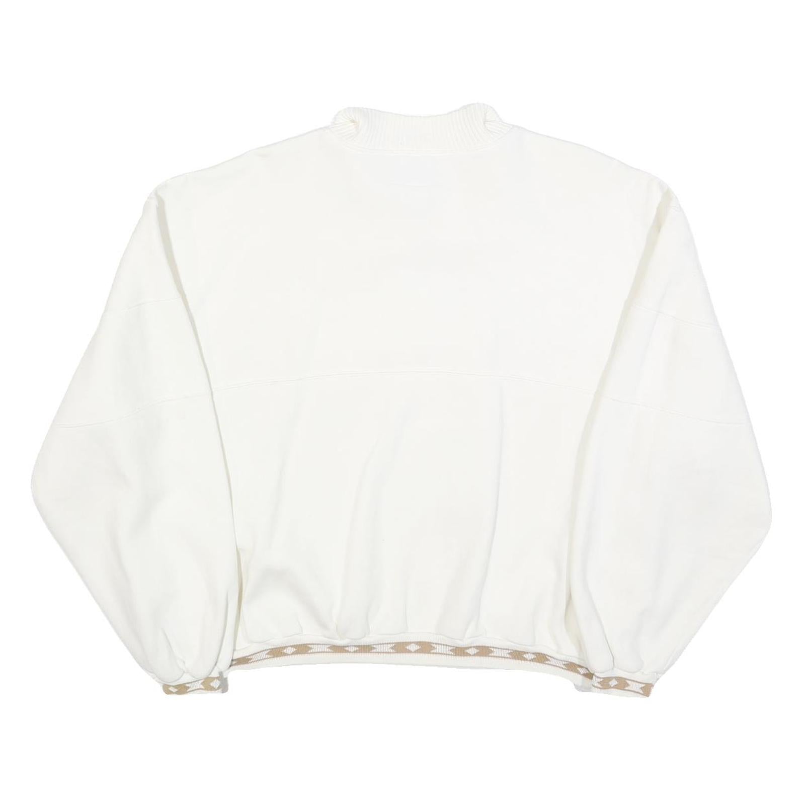 SDI Womens White Ski Wear Collar XL Cotton Blend Pullover Sweatshirt Ski Style