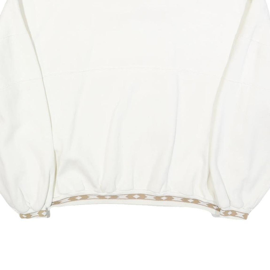 SDI Womens White Ski Wear Collar XL Cotton Blend Pullover Sweatshirt Ski Style