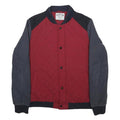 HILFIGER DENIM Mens Red & Grey Quilted Cotton Jacket XL Casual Outerwear Zip