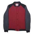 HILFIGER DENIM Mens Red & Grey Quilted Cotton Jacket XL Casual Outerwear Zip