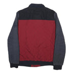 HILFIGER DENIM Mens Red & Grey Quilted Cotton Jacket XL Casual Outerwear Zip