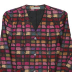 PAULA KLEIN Womens Colourblock Jacket S Woven Button Closure Elegant Office Wear