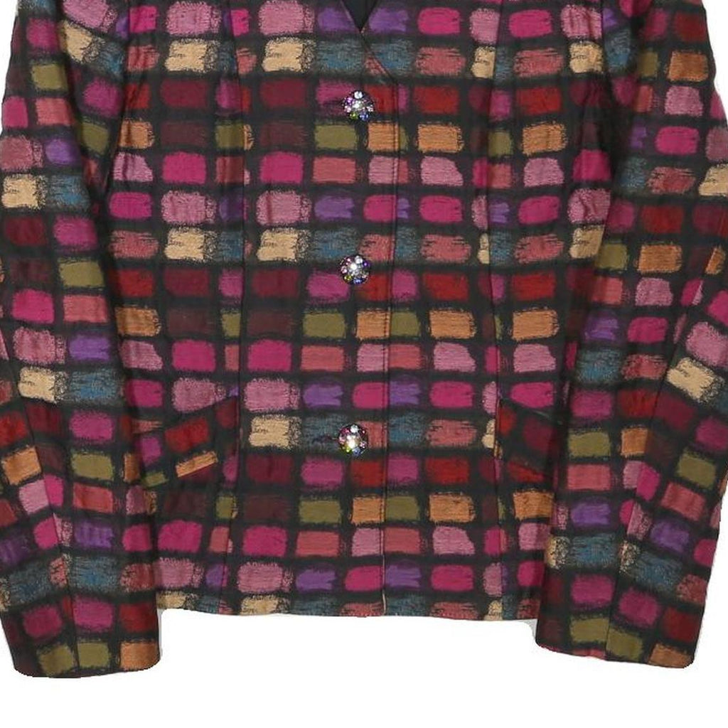 PAULA KLEIN Womens Colourblock Jacket S Woven Button Closure Elegant Office Wear