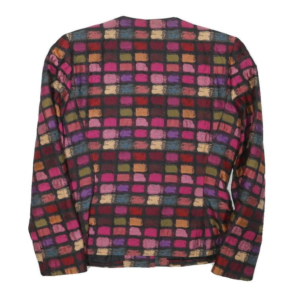 PAULA KLEIN Womens Colourblock Jacket S Woven Button Closure Elegant Office Wear