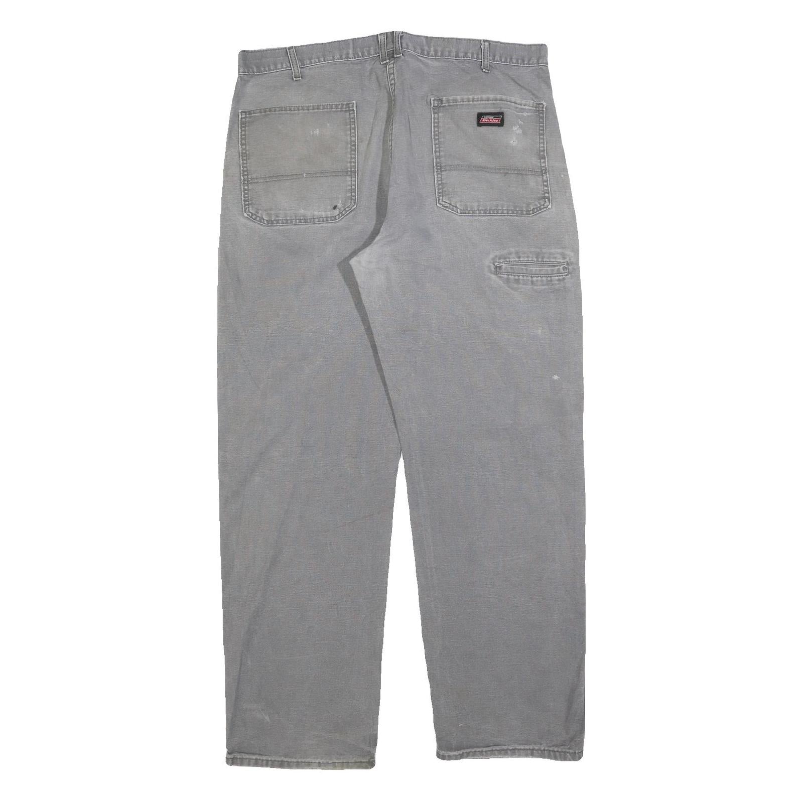 DICKIES Mens Relaxed Grey Denim W38 L32 Workwear Jeans Zip Closure