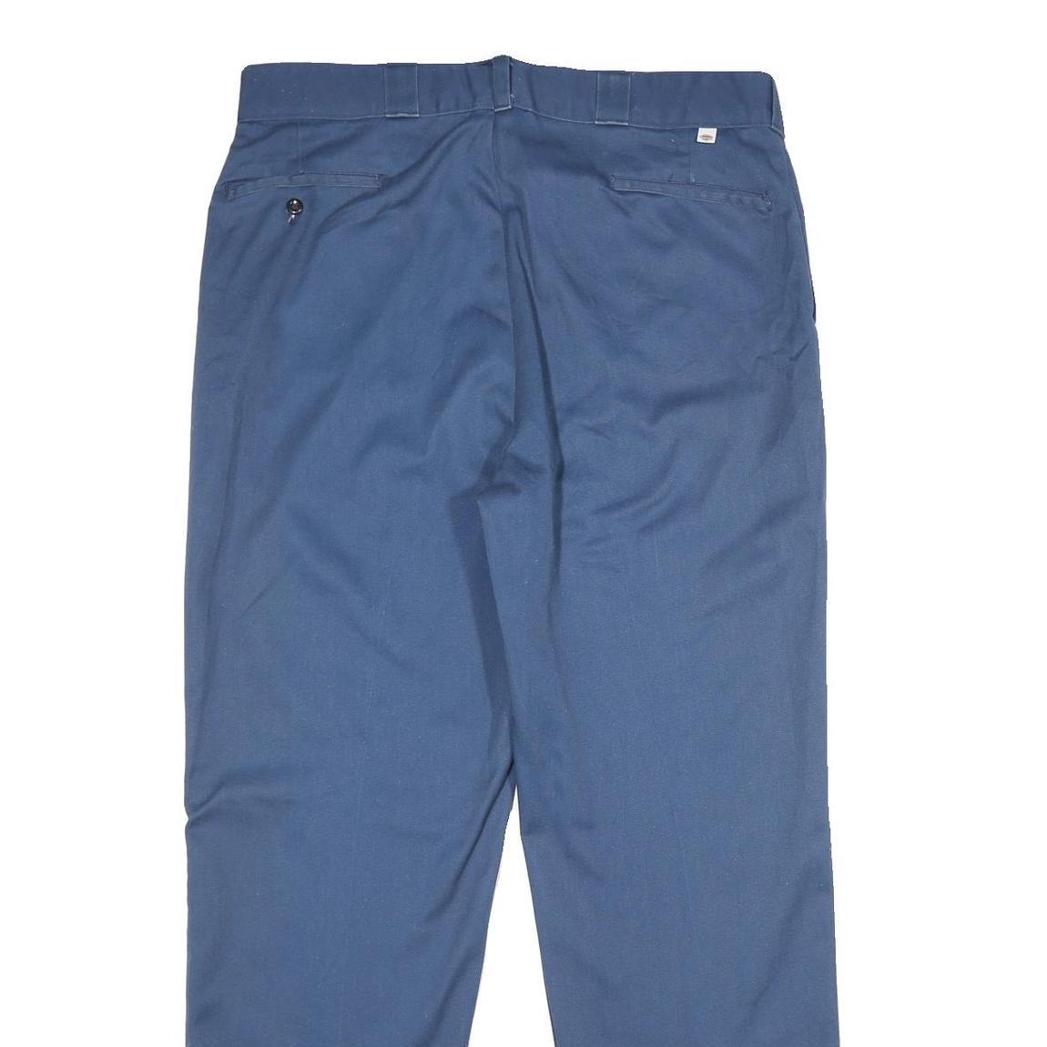 DICKIES Mens Polyester Blend Blue Regular Fit Straight Leg Trousers W38 L32