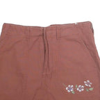INDIGO REIN Womens Rust Floral Embroidered Mini Cotton Skirt Size S Casual