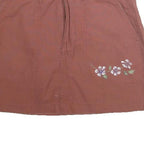 INDIGO REIN Womens Rust Floral Embroidered Mini Cotton Skirt Size S Casual