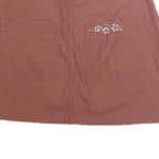 INDIGO REIN Womens Rust Floral Embroidered Mini Cotton Skirt Size S Casual