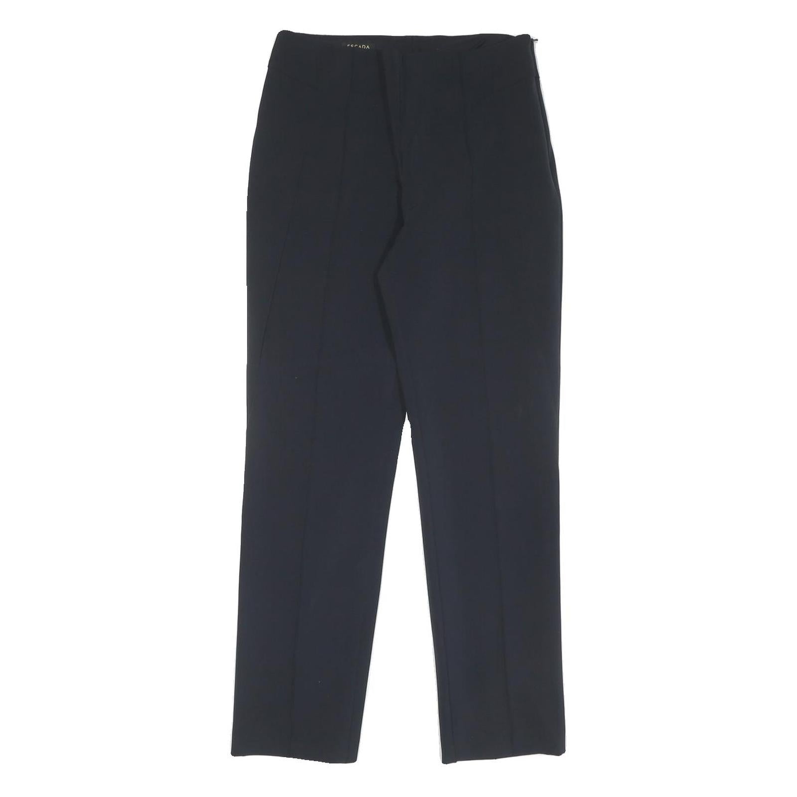 ESCADA Womens Polyester Blend Navy Regular Straight Trousers W28 L27 Smart