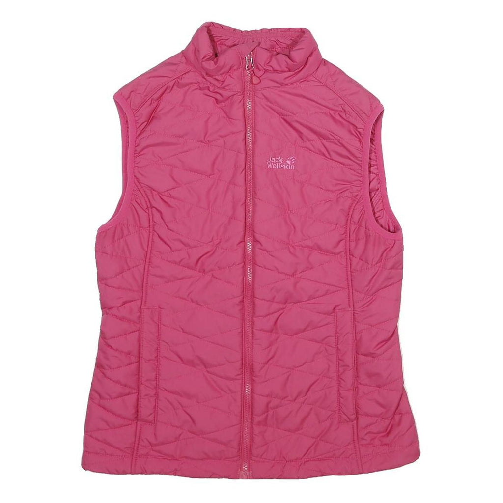 JACK WOLFSKIN Womens Pink Sleeveless Quilted Jacket S Polyester Outdoor Zip
