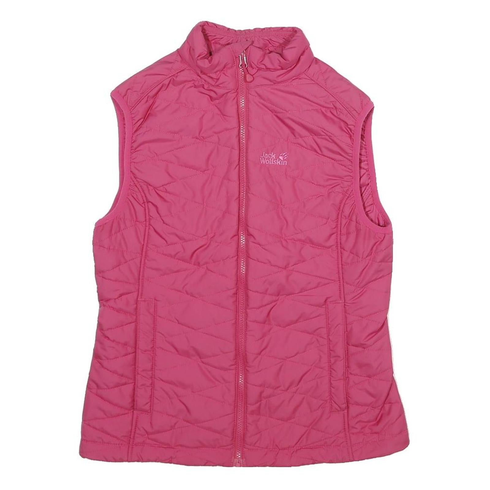 JACK WOLFSKIN Womens Pink Sleeveless Quilted Jacket S Polyester Outdoor Zip