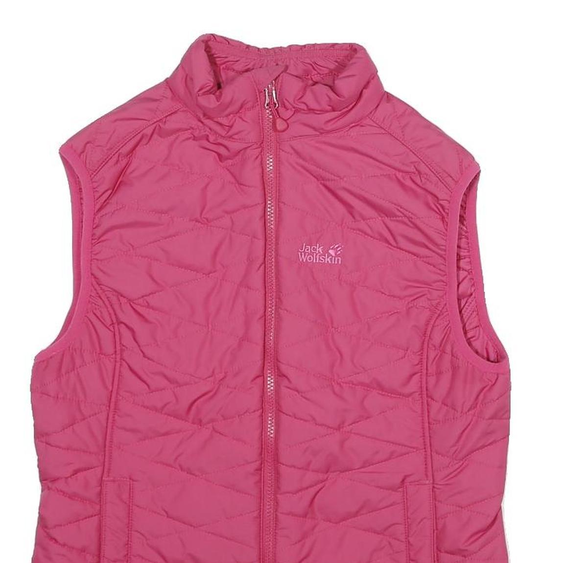 JACK WOLFSKIN Womens Pink Sleeveless Quilted Jacket S Polyester Outdoor Zip