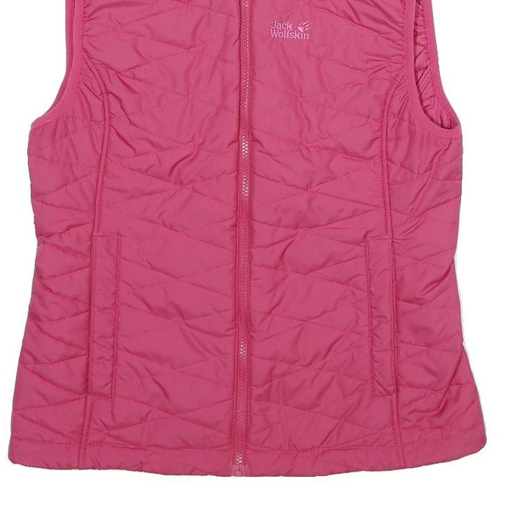JACK WOLFSKIN Womens Pink Sleeveless Quilted Jacket S Polyester Outdoor Zip