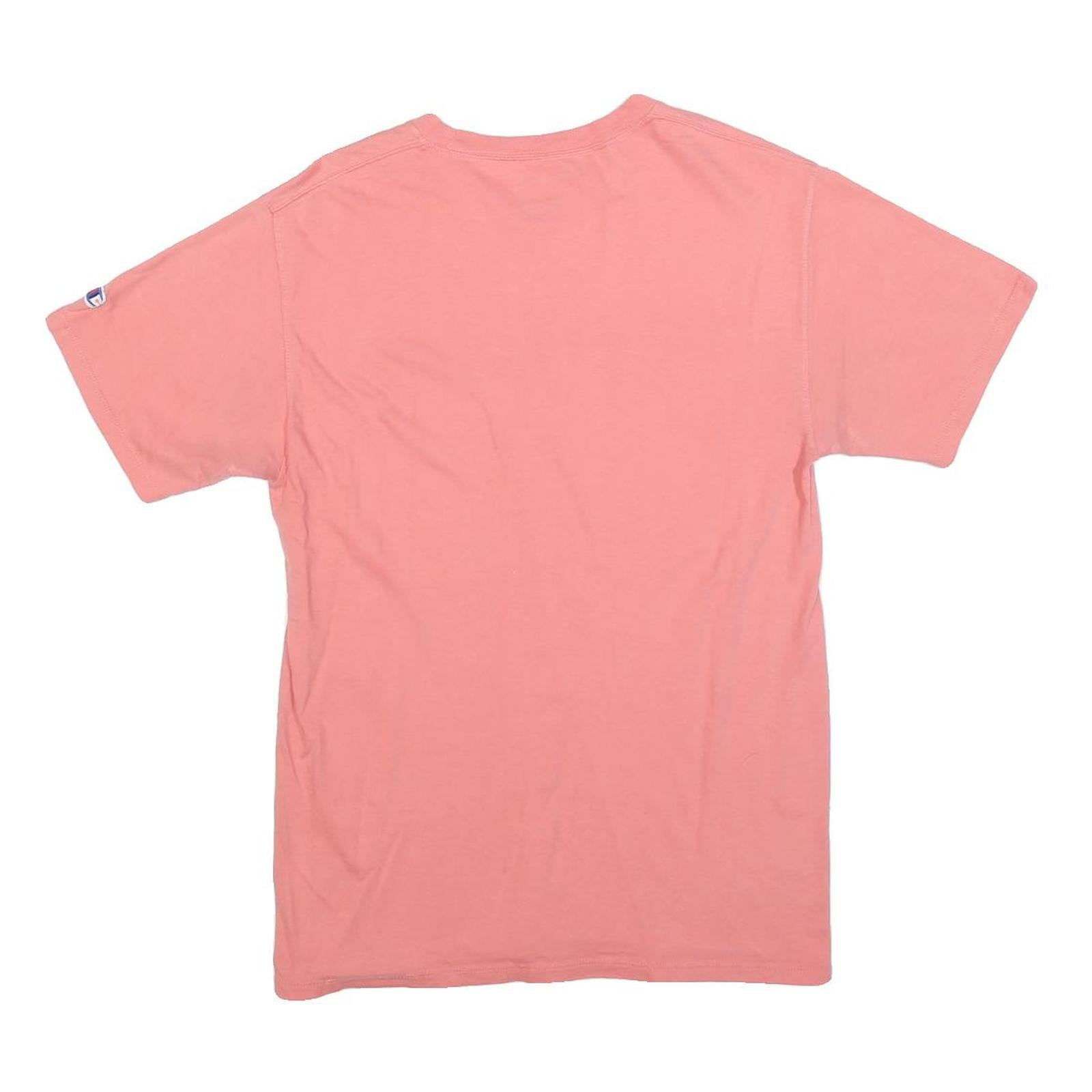CHAMPION Womens Pink Cotton Blend Logo Graphic T-Shirt S Short Sleeve Crew Neck