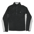 NAUTICA Mens Black & Grey Plain Pullover Jumper Crew Neck Basic Knit L Polyester