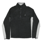 NAUTICA Mens Black & Grey Plain Pullover Jumper Crew Neck Basic Knit L Polyester