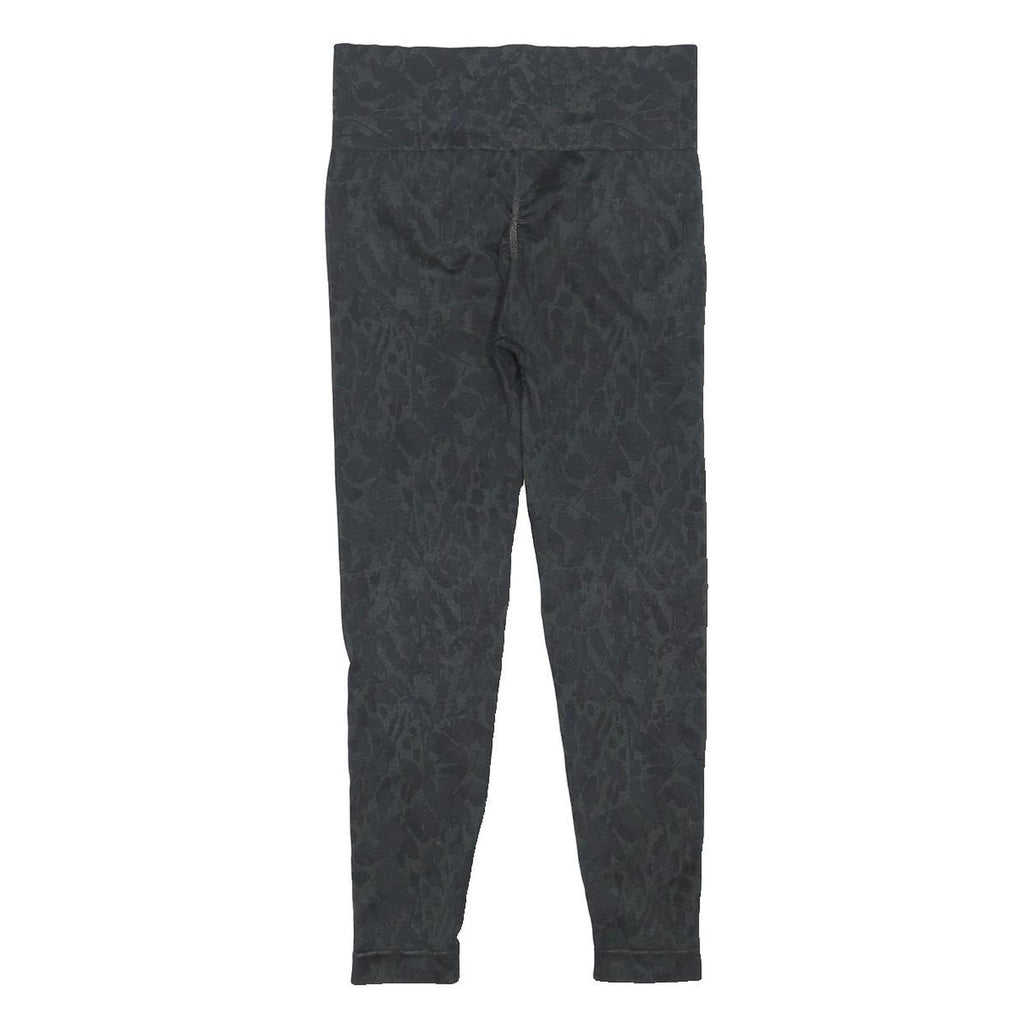 GYMSHARK Womens Leggings Black Slim Skinny S W24 L24 Animal Print Drawstring