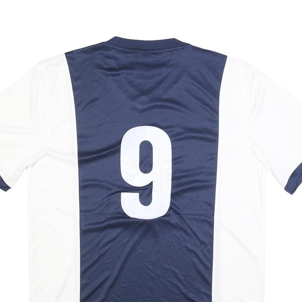 NIKE Mens Navy & White Athletic T-Shirt M Short Sleeve V-Neck Sports Jersey