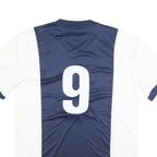 NIKE Mens Navy & White Athletic T-Shirt M Short Sleeve V-Neck Sports Jersey