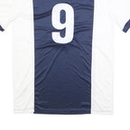 NIKE Mens Navy & White Athletic T-Shirt M Short Sleeve V-Neck Sports Jersey