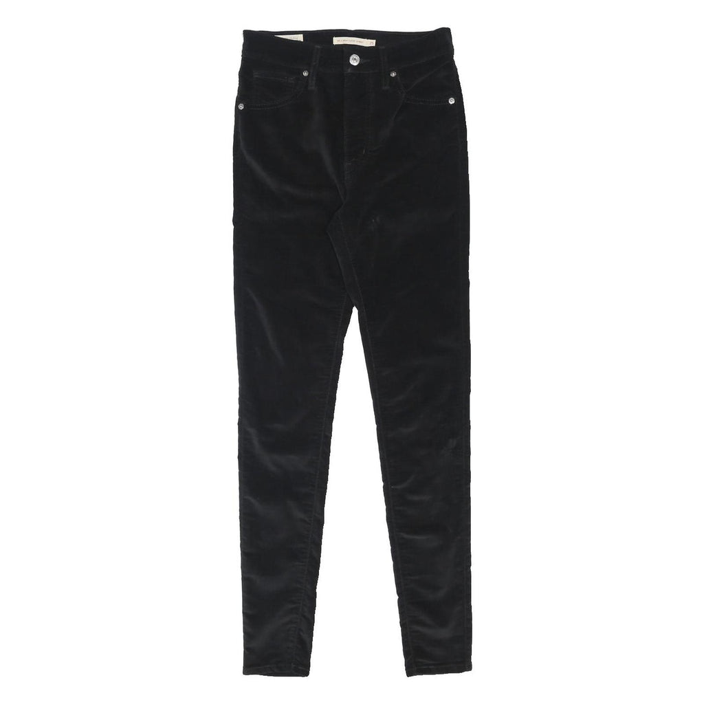 LEVI'S Womens Slim Black Cotton Blend Zip Trousers W25 L30 Womens Slim Fit