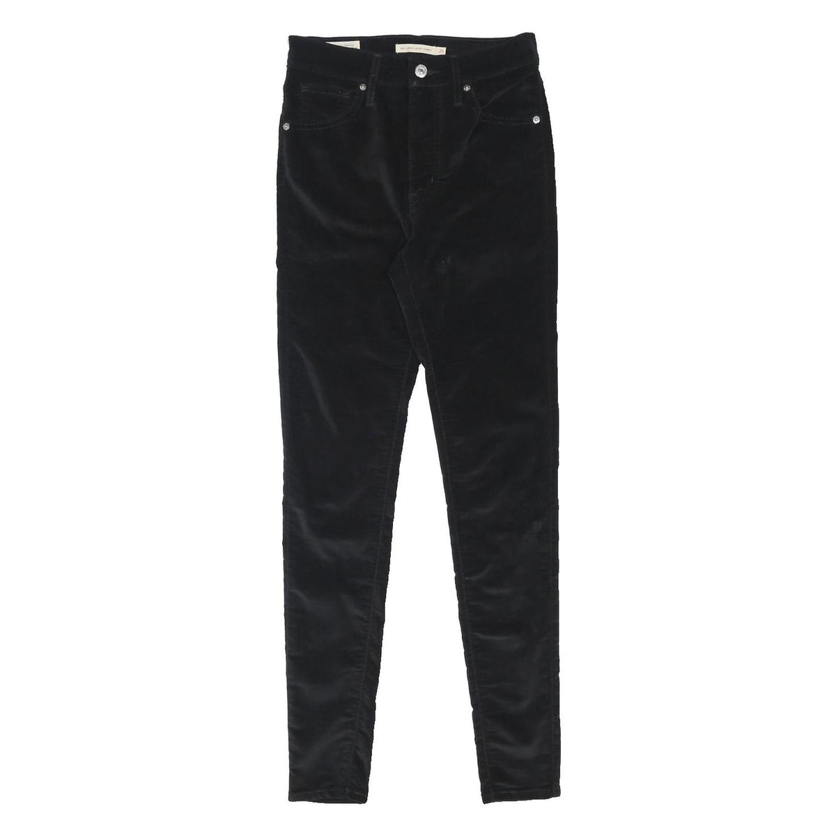 LEVI'S Womens Slim Black Cotton Blend Zip Trousers W25 L30 Womens Slim Fit