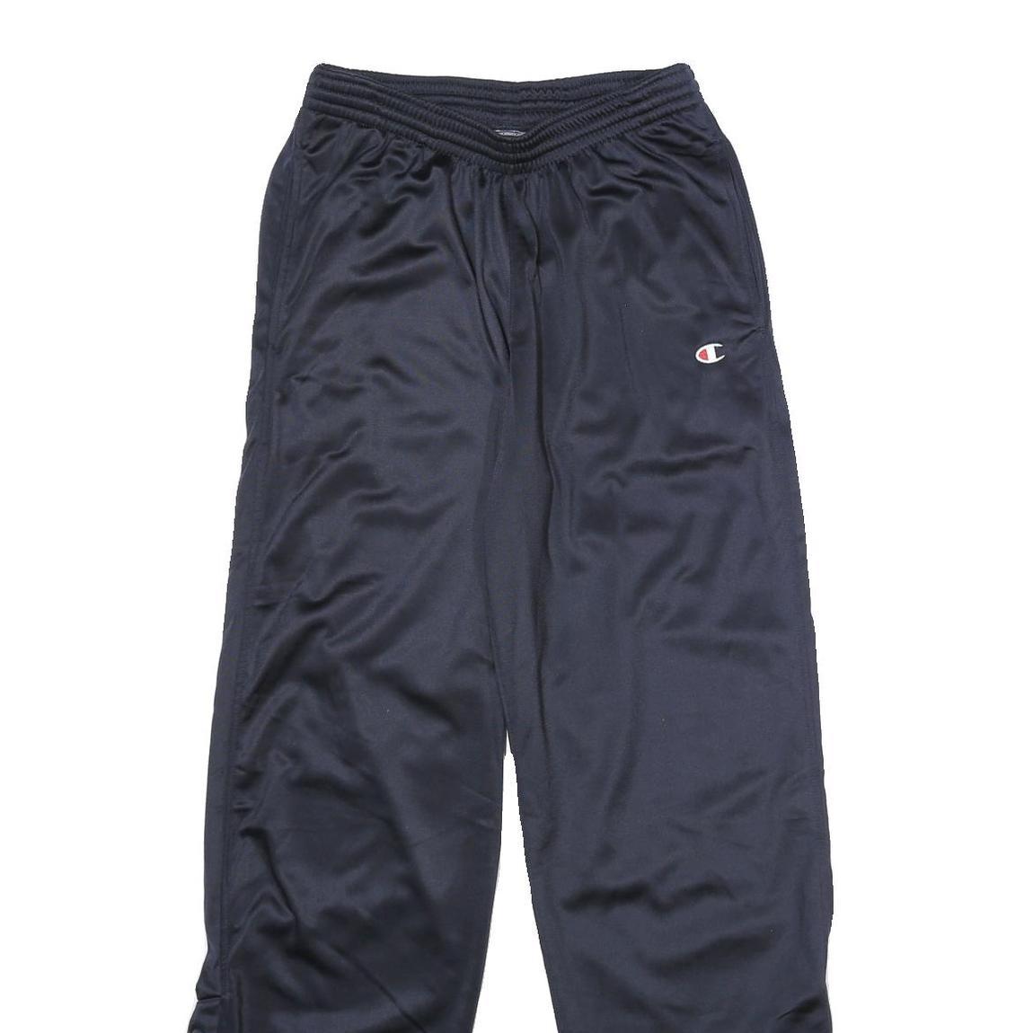 CHAMPION Mens Joggers Black S W26 L31 Slim Tapered Snap Button Track Pants