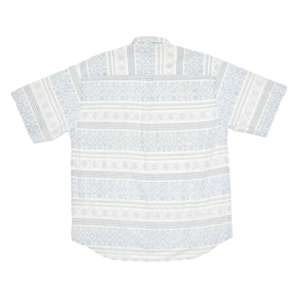 ESQUIRE FASHION Mens Shirt White 90s Crazy Pattern L