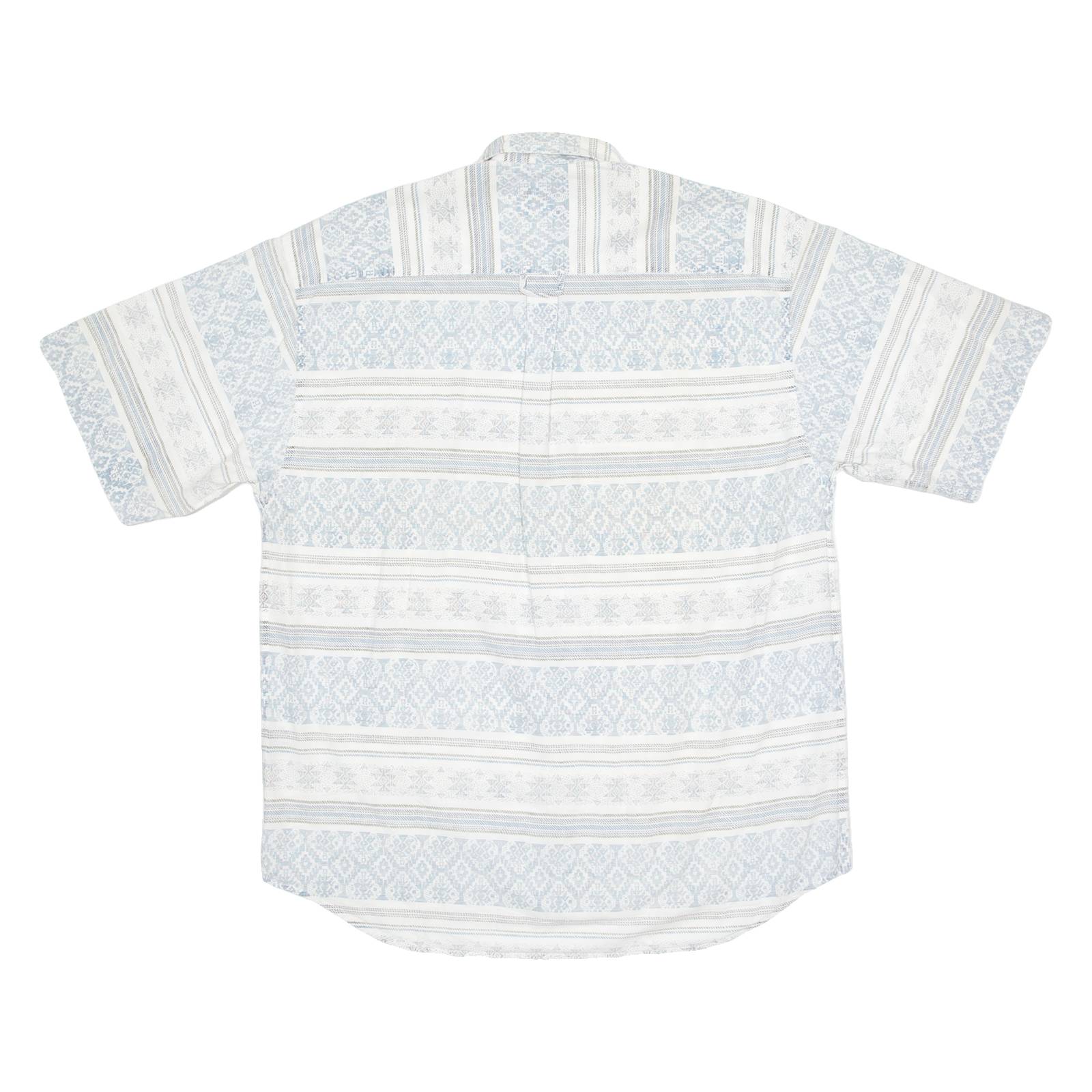ESQUIRE FASHION Mens Shirt White 90s Crazy Pattern L